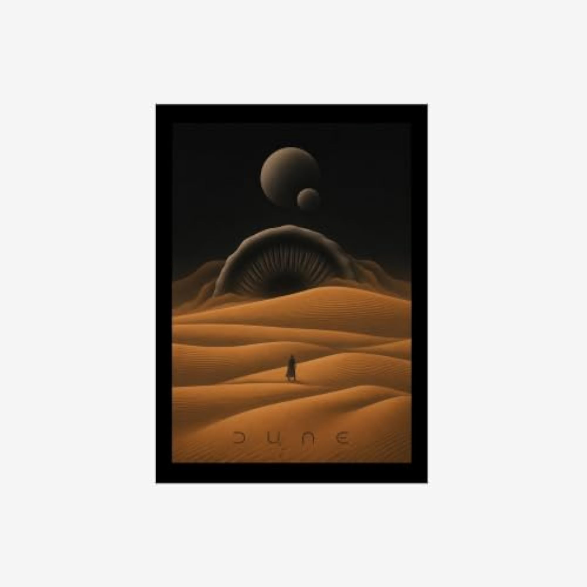 Dune Movie Inspired Desert Wall Art, Black Frame