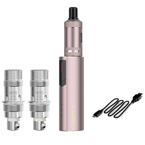 VAPTIO Cosmo 2 Kit Cigarette électronique 2000mah Batterie Starter Kit avec Cosmo Coil 2 pièces 0,7ohm(C6) / 1,0ohm(C5),Sans E liquide Sans Nicotine(Or)
