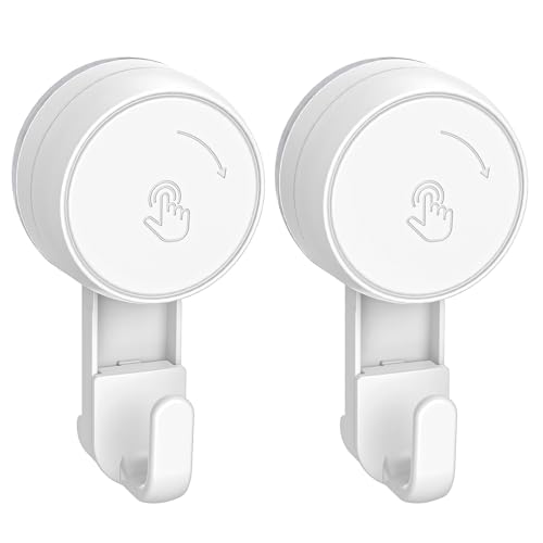 Ulinek Lot 2 Crochet Ventouse Plastique Crochet Mural d'aspiration en Nouvelle Ventouse Forte/Porte Serviette Peignoir Couronne Manteau Torchon, Ustensile...