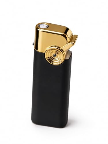 Image of This refillable Pocket Lighter is Crafted with a Durable Plastic Body and Designed for Reliable Ignition Even in Windy Conditions. Operating on Oil Fuel (Classy Black)