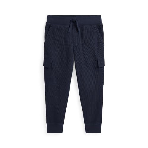 POLO RALPH LAUREN Boys Waffle-Knit Cotton Cargo Jogger Pants (Toddler/Little Kid) Rl Navy 2 Years