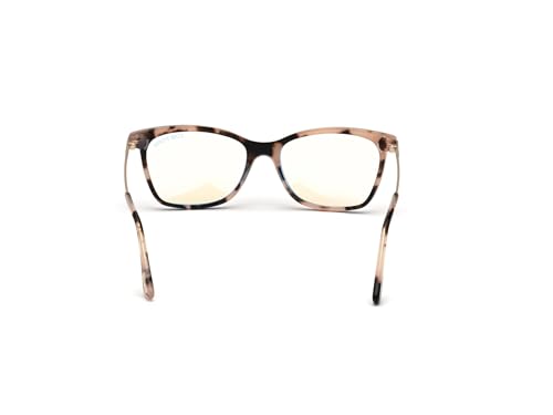 Image of Eyeglasses Tom Ford FT 5712 -B 005 Shiny Vintage Pink Havana /Blue Block Lenses