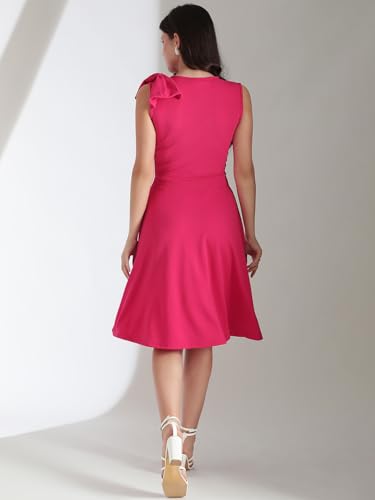 Image of KOTTY Women's Fit And Flare Knee Length Dashing Designs Crisp Whisper Dress