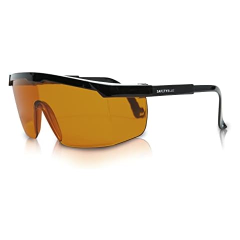 SafetyBlue Sleep Enhancing Amber Glasses, Anti Blue and Green Blocking Glasses Night time Eye Wear, Better Night Sleep Eye Glasses Reduce Eye strain, Perfect for Mens or Womens Cover