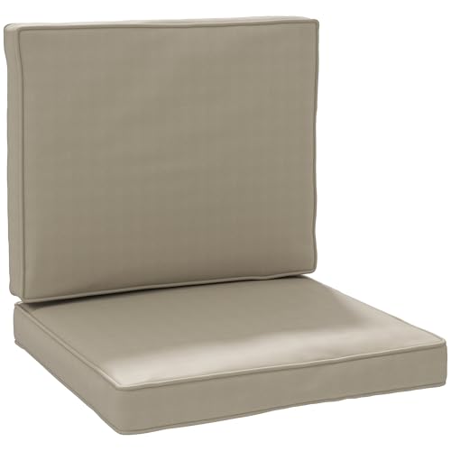 Outsunny Coussins pour Chaise Fauteuil de Jardin Coussins d'assise de Dossier déhoussables Grand Confort Coussins matelassé rembourré Mousse Tissu Polyester...