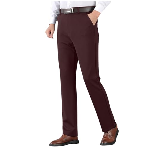 Casual Business Pants for Men Fall Plus Size Suit Pants Straight Leg Slacks Stretch Dress Pant Loose Fit Formal Pant