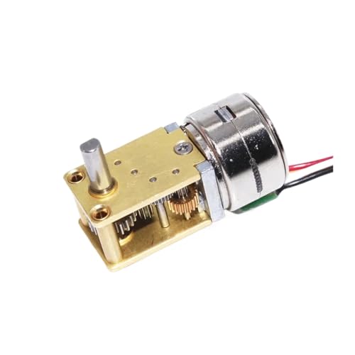 WENH Motore Passo-Passo con Riduttore a Vite Senza fine Completamente in Metallo, 2 Fasi, 4 Fili, micromotore DC 5V GM1218-15BY(Ratio 1030)