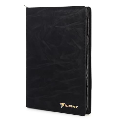 Image of Multipurpose Leatherette Professional File Folder for Certificates & Documents | A4 Size Document Holder, Portfolio Organizer for Men & Women (Black, 15 Leafs)