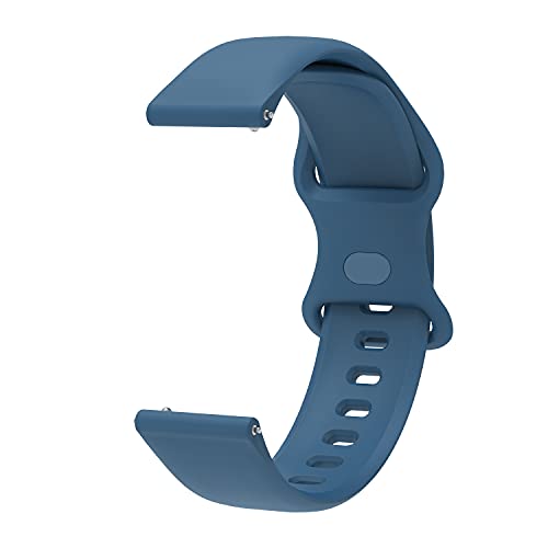 Image of 20MM Silicone Watch Band Strap & Double Lock Buckle Compatible with (ONLY 20mm Lugs Size) Noise X-Fit 1, Amazfit GTS 2 Mini, Amazfit Bip,Amazfit GTS,Galaxy Watch Active 2(44MM) (Navy Blue)