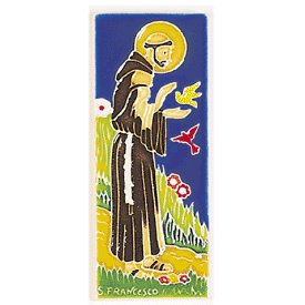 Amalfi Hand Painted Decorative St. Francis Tile - Handmade in Italy