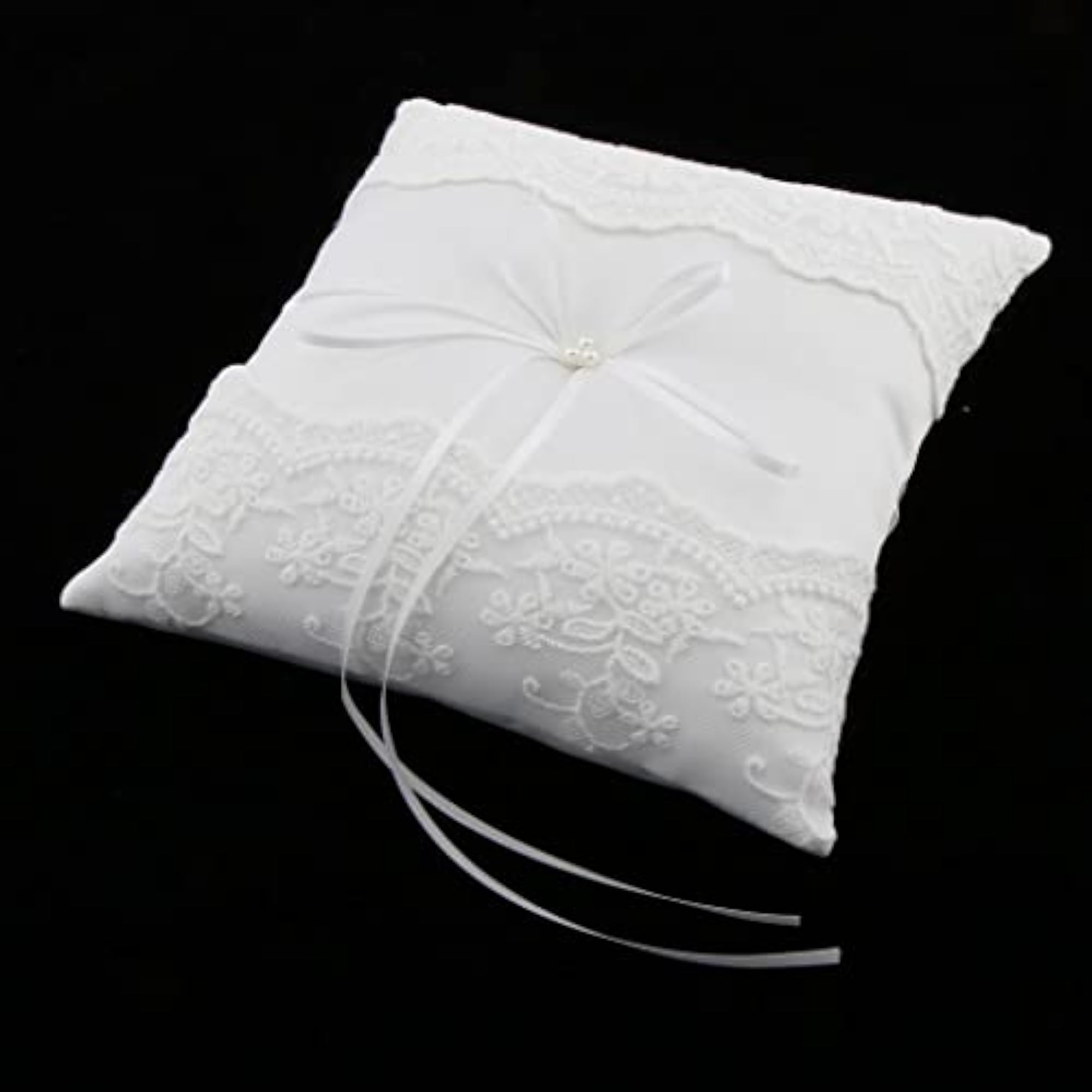 Wedding Ceremony Pearls Lace Ring Pillow Cushion