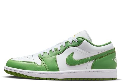Jordan 1 calzado bajo para hombre, Blanco/clorofila aclarante, 40 EU
