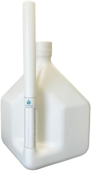 Dura Calibration Jug, HDPE Material, 3-5 Gallon Capacity, 15x15x25 Inches, 5 LBS, Measurement Vent Tube, Wide Bottom for Stability