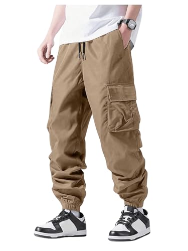 SHENHE Boy's Cargo Jogger Pants Drawstring Jogging Pants Casual Loose Pants Trousers