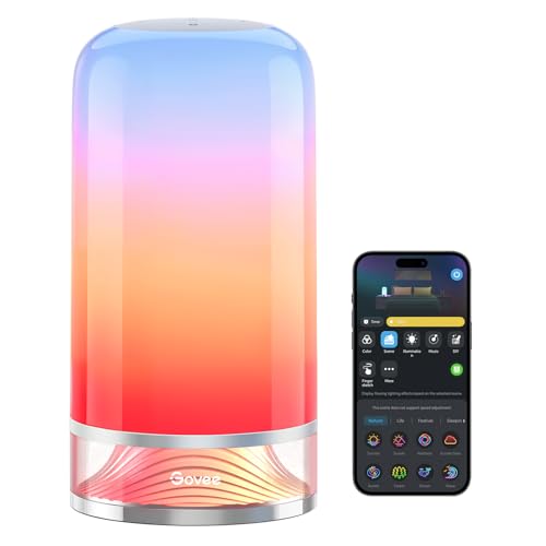 Govee LED Tischlampe, Nachttischlampe Touch Dimmbar RGBICWW, Steuerung von Alexa mit 64 Szenenmodi, 500 Lumen, Funktioniert mit Matter, 2700-6500k, für Wohnzimmer und Schlafzimmer