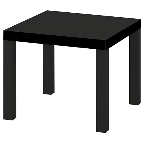LUMASOUL Moderne Table Basse Blanc & Noir à Motifs - 55x55cm - Petite Table pour Salon & Chambre - Carré Coffee Table - Noir