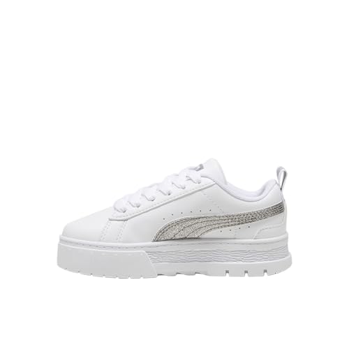 Image of PUMA Kids Girls Mayze Glitter Lace Up Sneakers Shoes Casual - White