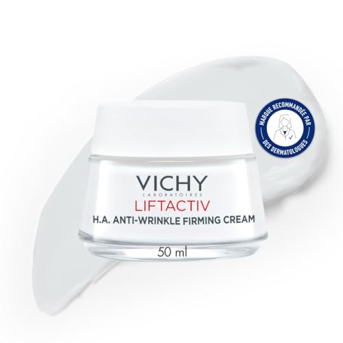 Vichy, Liftactiv, Crème de Jour Anti-Rides Raffermissante, Lisse & Repulpe, Enrichi en Acide Hyaluronique, Pour Peau Sèche, 50 ml