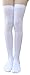 AM Landen Women's M size Long Version White Over Knee Opaque Socks Thigh High Stockings