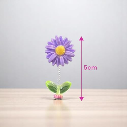 Image of Miniature Set for Home Decor, Deepawali Gift, Living Room, Figurines, Cake Decoration Items - Resin Car Dashboard Items (Multicolor) ((Flower Miniature Set of 5))