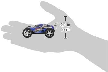 Amewi 22100 Mini Truggy Running Dog RC car held in a hand, showing its compact size.