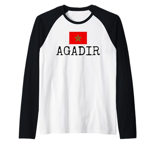 Agadir Marruecos Vacaciones Maruecos Souvenir Mujer Hombre Camiseta Manga Raglan