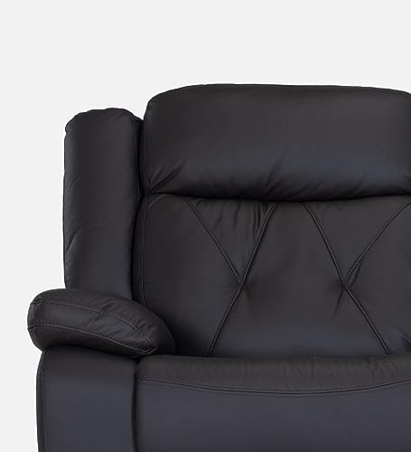 Image of Torque - Anaika 2 Seater Leatherette Manual Recliner | Recliner Sofa /Chair for Living Room, Bedroom, Office (Black) | 1 Year Warranty
