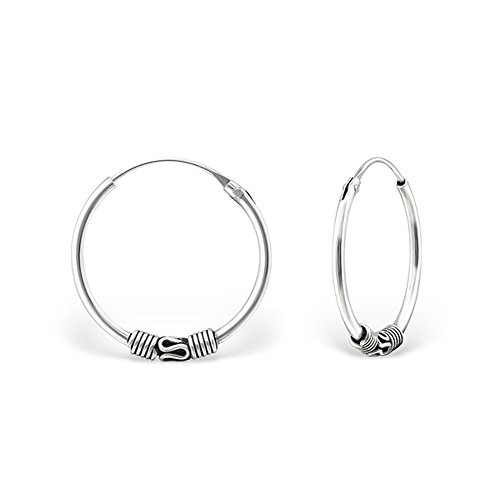 Orecchini a cerchio di Bali in argento 925/000