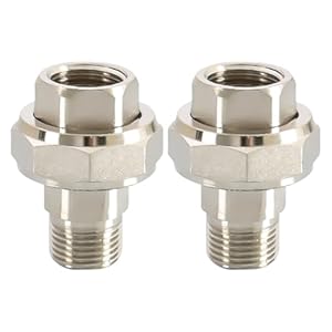 2 Stück Verschraubung 1/2 Zoll IG x AG Gewindefitting,G1/2 Messing Fitting Verschraubung,1/2″ Messing Außengewinde,DN15 Rohrverschraubung Gewindefitting,Konisch Dichtend