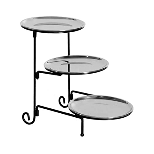 Soporte De Cesta De Frutas De Tres Capas, Cesta De Frutas De Acero Inoxidable Cestas De Frutero De Gran Capacidad Modernas De Múltiples Capas(Astilla)