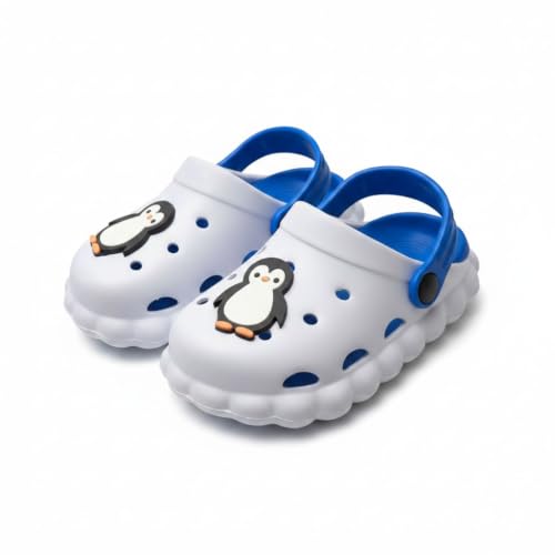 Image of GLJ Little AngelToddler Clogs Slippers, 12 Months to 3 Years, Baby Boy, Waterproof, Lightweight, Cute Cartoon Penguin Design