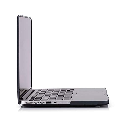 Ruban Case For Macbook Retina Pro 15 Inch A1398 (2015-2012) , Plastic Smooth Matte Hard Case Shell With Tpu Keyboard Cover, Black #TOP4
