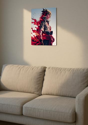 Image of NIJUKA Anime Printed Metal sheet Poster For Home And Room Decoration | For Anime Art Fans Boys And Girls (Sasuke chakra)