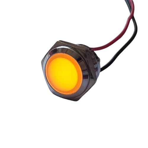 Piloto indicador metal 12mm amarillo para el tablero de coches de juguete
