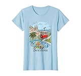 Barcelona Ciudad España Sagrada Familia Cable Car Art Souvenir Camiseta