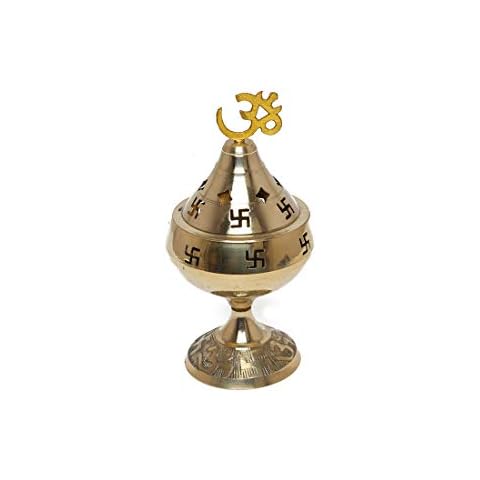 Akhand Diya Deepak Jyoti OM Swastik Hindu Puja Religious Brass Oil Lamp Pooja Essential Pooja Diya Decorations Decor for House Home Pooja Items Kit Festival New Year Gift Pooja Essentials(6 Inch) Cover