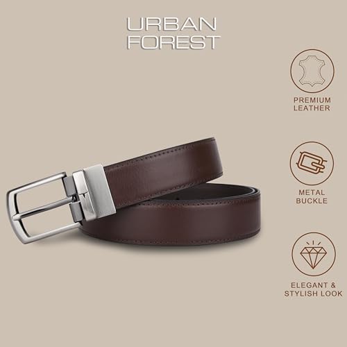 Image of URBAN FOREST Grayson Brown Formal Leather Belt for Men