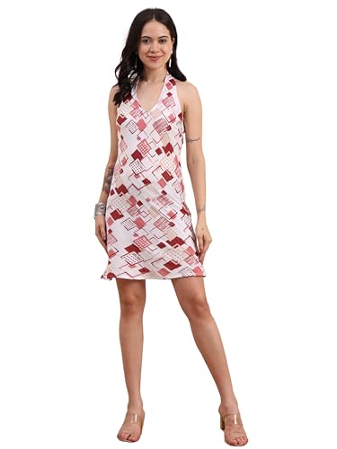 Image of Yash Gallery Women's Rayon & Cotton Cambric Zig-Zag Printed Regular Fit A-Line Kurta for Women