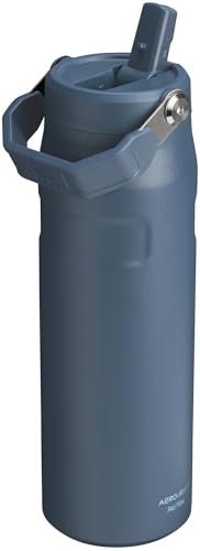 Image of Stanley IceFlow Flip Straw 2.0 Water Bottle 24 OZ | Built-In Straw with Larger Opening | Lightweight & Leak-Resistant | Insulated Stainless Steel | BPA-Free | Navy