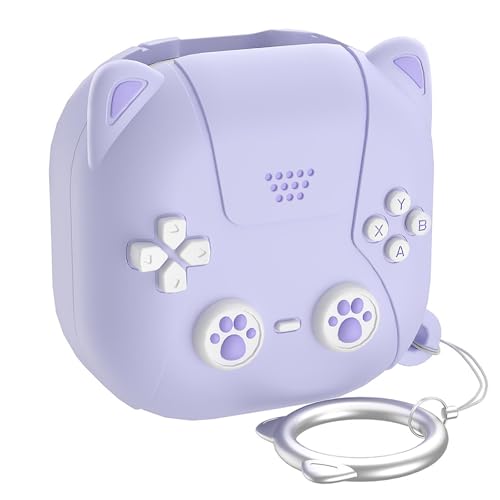 GIOPUEY Coque Compatible avec Samsung Galaxy Buds Core, Mignon Drôle Dessin Animé TPU Silicone Protection étui avec Crochet Porte-clés Housse Case pour...