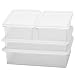 Popcornon Klare KüHl Schrank Aufbewahrungs BehäLter mit Stapelbarem Deckel Set, 4 KüHl Schrank Organizer BehäLtern, Verwendung im Snacks, Getreide und Obst