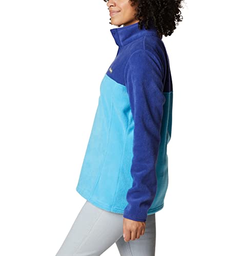 Image of Columbia Womens Benton Springs Half Snap II Pull Over Fleece Jacket, Dark Stone /Canoe /Vintage Blue, 3X