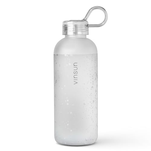 VINSUN Water Bottle with Handle 650ml White - Leakproof, BPA Free, Reusable, Tritan - Lightweight Drinks Bottle for Gym, Sports, Running, School, Bike