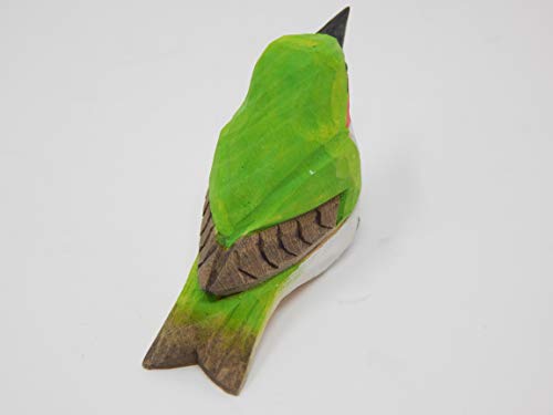 Selsela Hand-Carved Wooden Hummingbird Figurine - Ruby-Throated Gift Decoration, Handmade Bird Art Carved Small Animal Garden Statue.Miniature Wildlife Sculpture, Nature-Inspired Gift