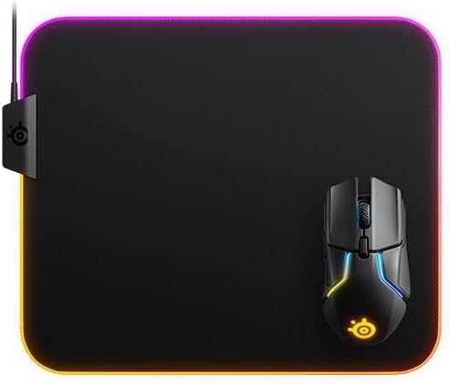 SteelSeries QcK Prism Cloth - Gaming Mouse Pad - 2 zones RGB lighting - Medium size : Video Games