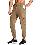 Men's Athletic Joggers Stretch Sweatpants with Zipper Pockets Running Workout Gym Track Golf Pant...