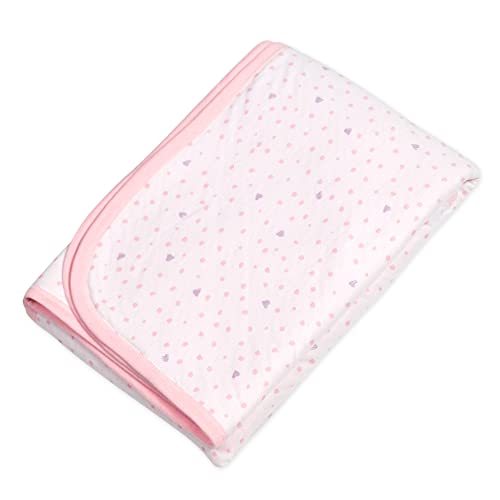 Image of HonestBaby Matelasse Reversible Receiving Blanket 100% Organic Cotton for Baby Boys, Girls, Love Dot, One Size