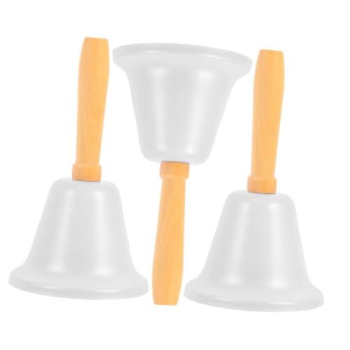 HOMSFOU 3piezas Campanas De Mano Sonido Fuerte Campana De Servicio De Mano Blanca Para Uso Escuela Oficina o Hogar