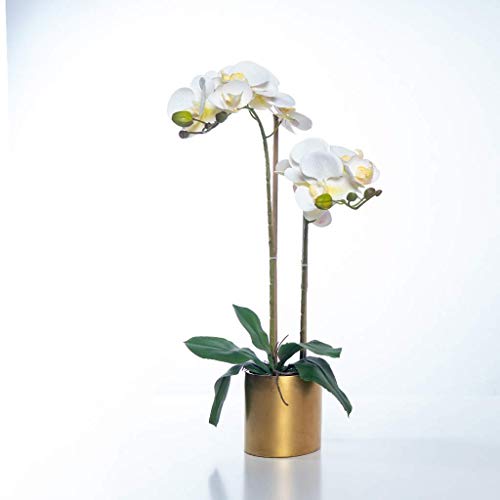 Conjunto de Flores Artificiales, Flores Artificiales con jarrón, orquídea PU Phalaenopsis, Flor Artificial en jarrón, Flor Falsa en Maceta