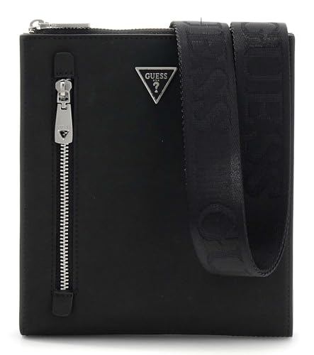 GUESS sac à épaule Torino Crossbody Flat d'une finition irréprochable en noir mat